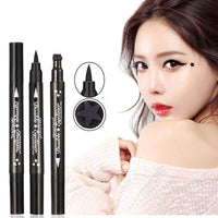 Yuccer Star Heart Eyeliner Stamp Waterproof Liquid Eyeliner Pen Black Long Lasting Double Ended Eyeliner Pencil Make Up Eye Liner (Star+Moon+Heart+Flower)