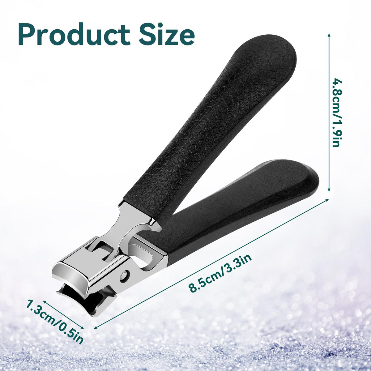 Leikedun Nail Clippers for Thick Nails, Toenail Clippers for Thick Nails, Large Handle Toe Nail Clippers,Heavy Duty Toe Nail Clippers for Men and Women (Black)