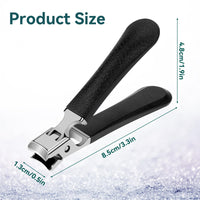Leikedun Nail Clippers for Thick Nails, Toenail Clippers for Thick Nails, Large Handle Toe Nail Clippers,Heavy Duty Toe Nail Clippers for Men and Women (Black)