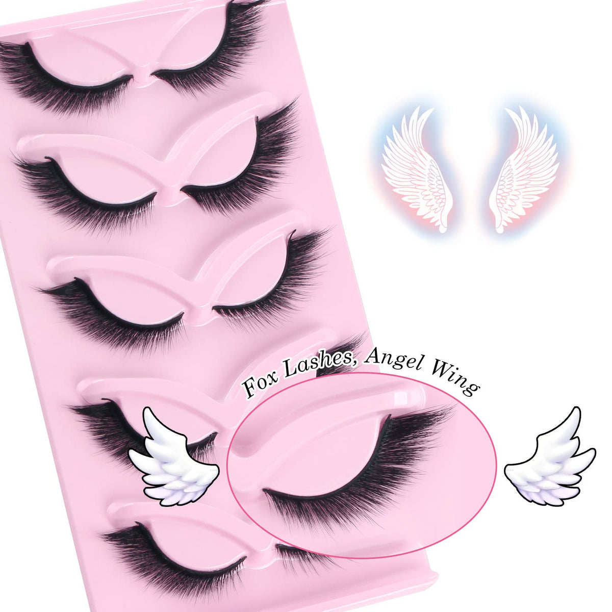 Parriparri Eyelashes Fox Eye 5 Paris Cat Eye Lashes Natural Look Faux Mink