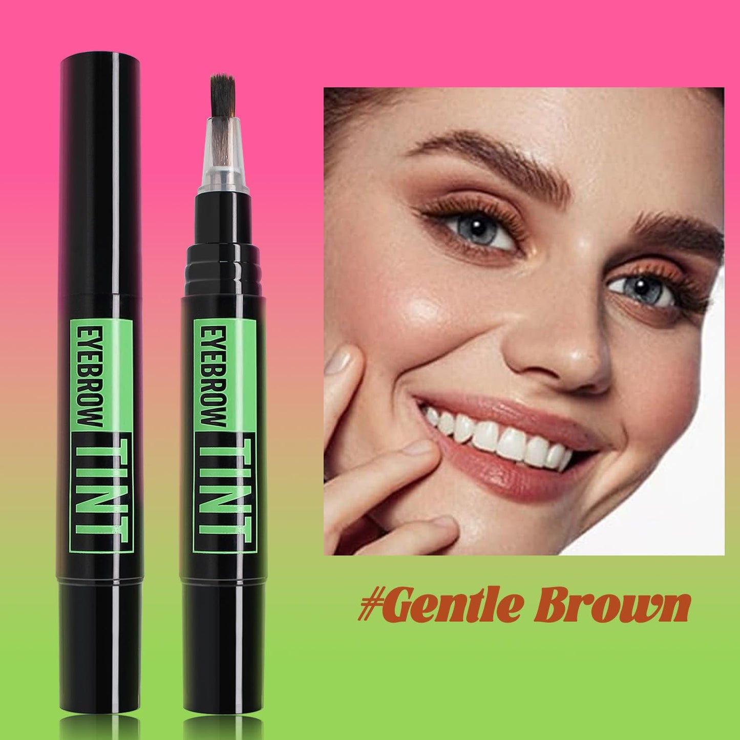 Generic Semi-Permanent Eyebrow Tint, Waterproof Brow Dye Kit, Long-Lasting, Natural Definition, Includes Brushes and Brow Cards(Gentle Brown)