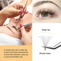 QUEWEL Premade Fan Volume Lash Extensions 8D 0.08D 10mm Russian Pre Made Fan Lashes | 3D-8D 0.07/0.10 C/D Curl 8-15mm | Long Lasting | Easy Application（8D 0.08D 10mm）