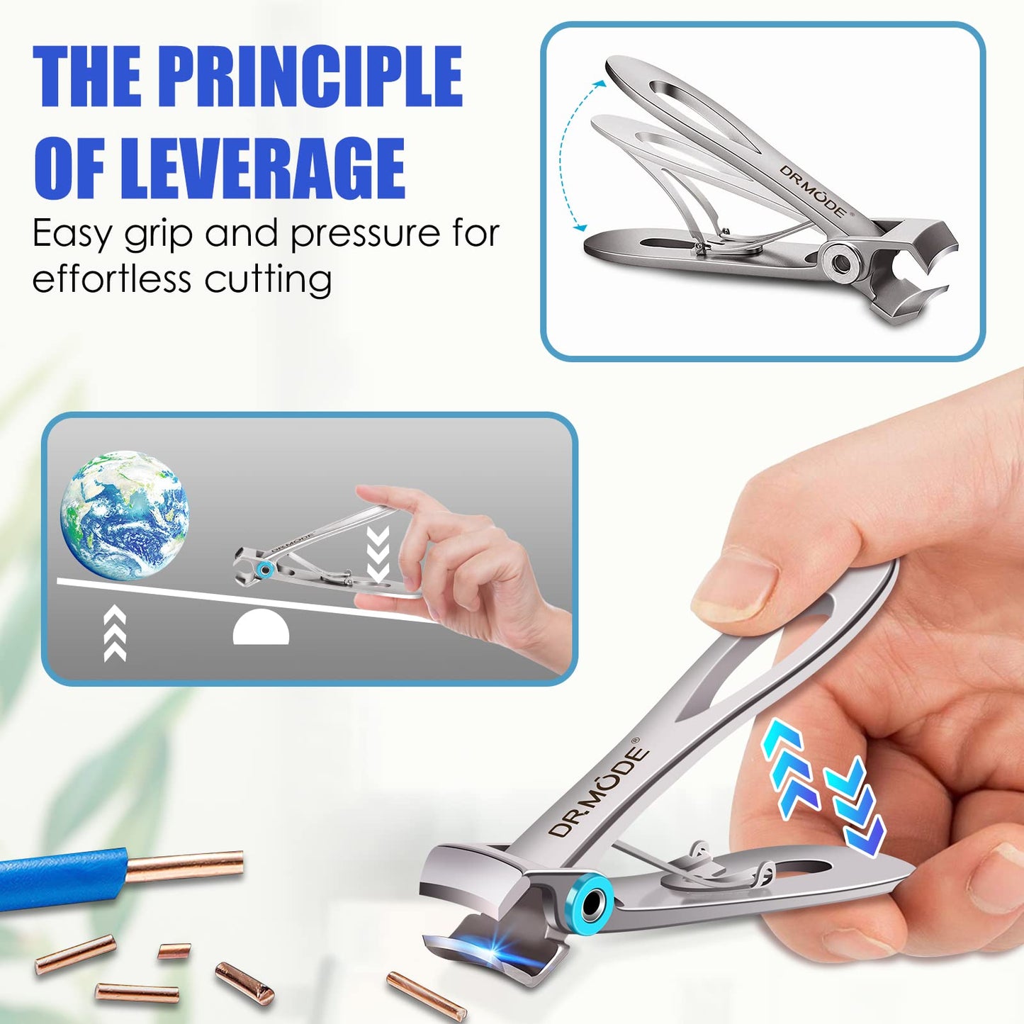 DRMODE Nail Clippers for Thick Nails with Wide Jaw Opening