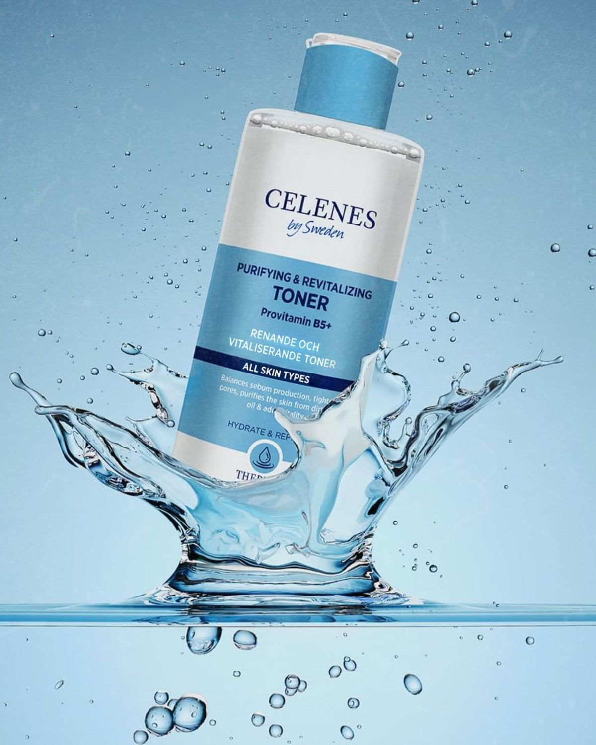 Celenes By Sweden Celenes by Sweden Thermal Water Glycolic Acid & Brightening Toner, 200 ml - Baltic Pine, Provitamin B5 & Niacinamide Formula - Pore Minimizer & Hydrating Care - All Skin Types - Paraben/Alcohol Free