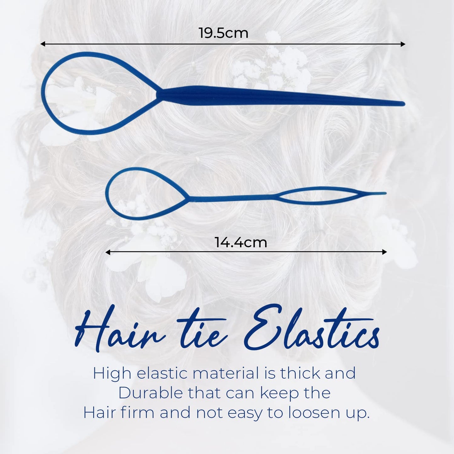 Trimming Shop Hair Braid Topsy Tool Ponytail Maker Clip Durable Styling Tool Fashion Hair Braiding Accessory for Making Women's Hair Style (Blue, 2pcs)