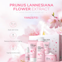 5pcs Sakura Skin Care Sets Gifts for Teenage Girls,YANZEFEI Skin care for Teenage Girls,Skincare Set,High Moisturizing Cherry Blossom Skin Care Kit,Gift Set for Women Mom Daughter Birthday Christmas