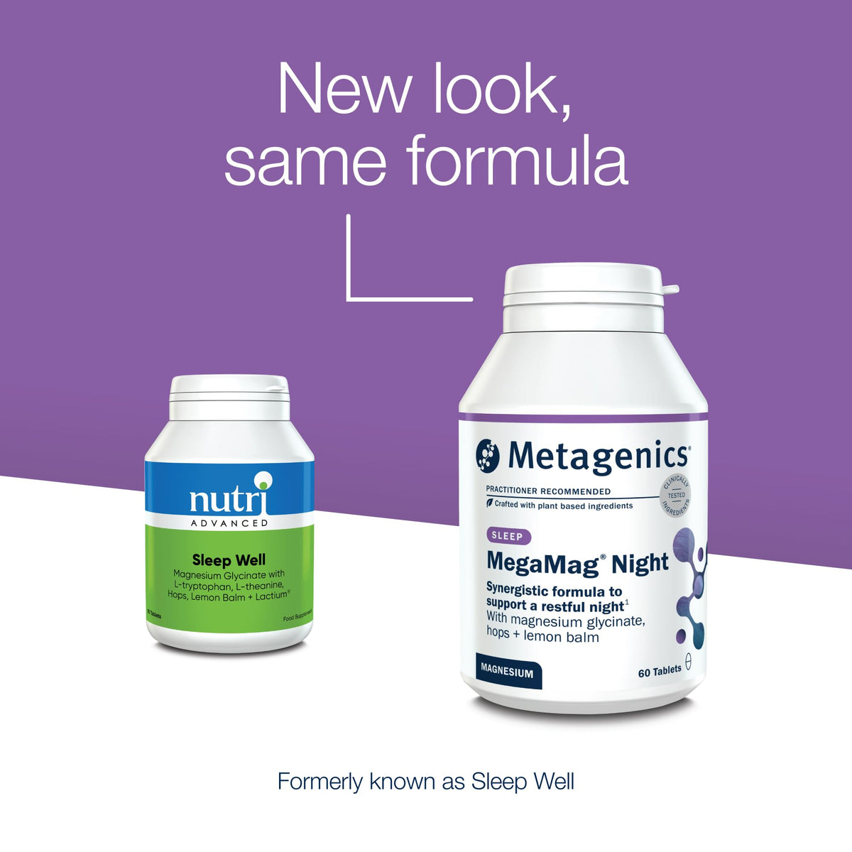 Metagenics - MegaMag Night – Magnesium Glycinate with Hops & Lemon Balm – for Evening Wellbeing – 60 Capsules