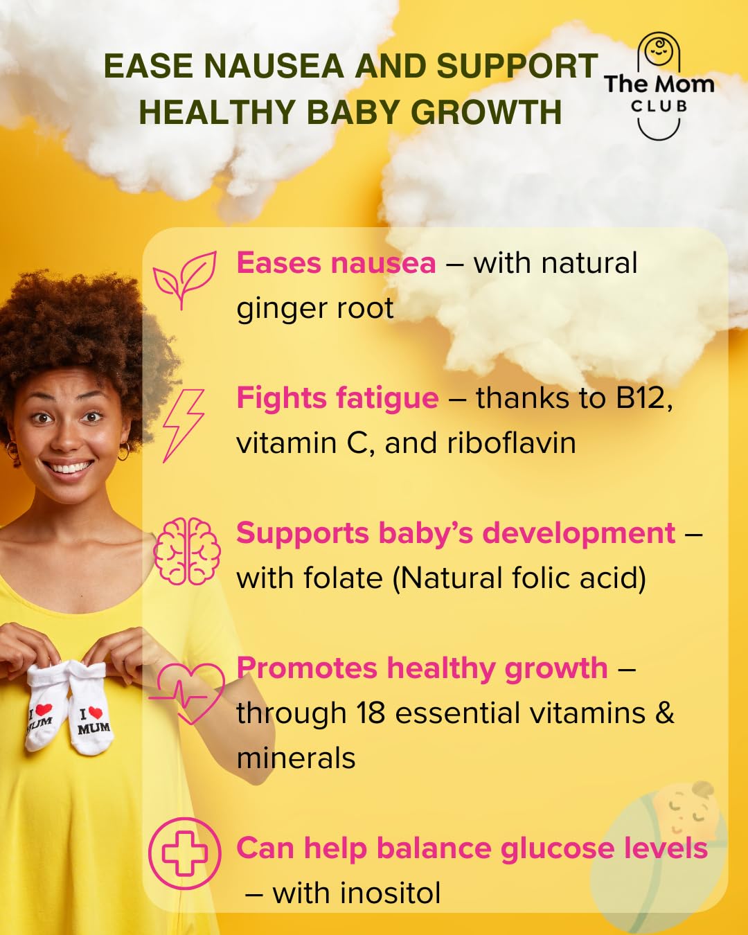 The Mom Club 4th Trimester Vitamins for new Moms – Ideal for Energy, Mood, Hormone Balance & Healing – Recovery Postnatal Multivitamin with Iron, Magnesium, VIT C, D3, Biotin & Zinc – 60 Capsules – 1 Month Supply