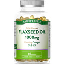 Nature's Truth Flaxseed Oil 1000mg - 60 Softgels - Cold Pressed Supplement Providing Omega 3, 6, & 9