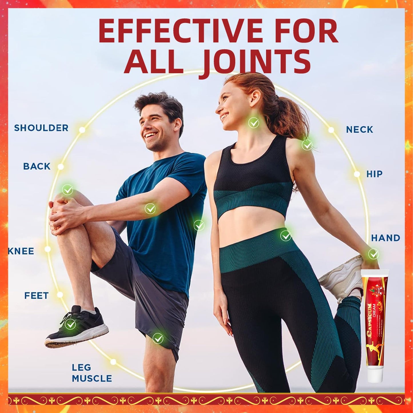 2 x Chilli Massage Gel for Neck, Knees, Hands & Feet Joints to Improve Blood Circulation, Suitable for All!