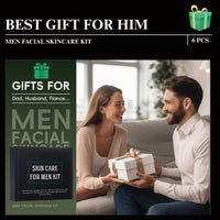 ISBEAUSOLS 6PCS Mens Skincare Set & Kits: Face Wash, Face Scrub for Men, SPF 20 Face Moisturiser Men, Night Cream, Face Serum, Eye Cream - Smoothes & Hydrates & Controls Oil - Perfect Mens Gift Set