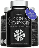 SuperSelf Glucosamine and Chondroitin High Strength - Glucosamine Sulphate with Chondroitin, MSM & Vitamin C - 120 Capsules - 1720mg Glucosamine Complex - Combination Joint Care Supplements for Men & Women
