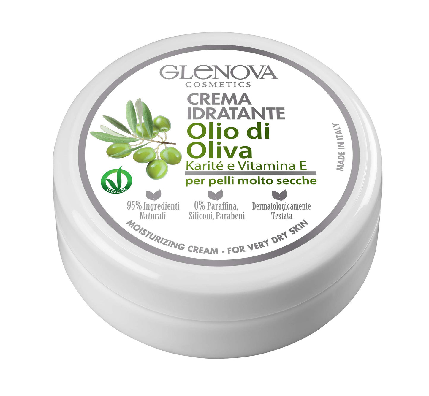 GLENOVA Moisturizing Skin Cream Olive Oil with Shea and Vitamin E - For Very Dry Skin