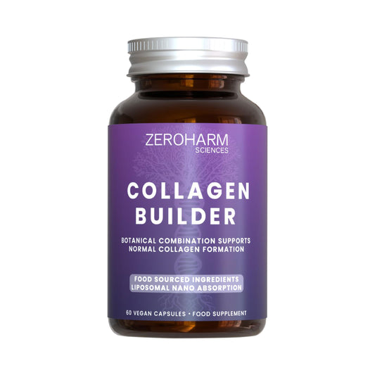 ZEROHARM Collagen Builder - Food Sourced Ingredients Liposomal Nano Absorption - 60 Vegan Capsules