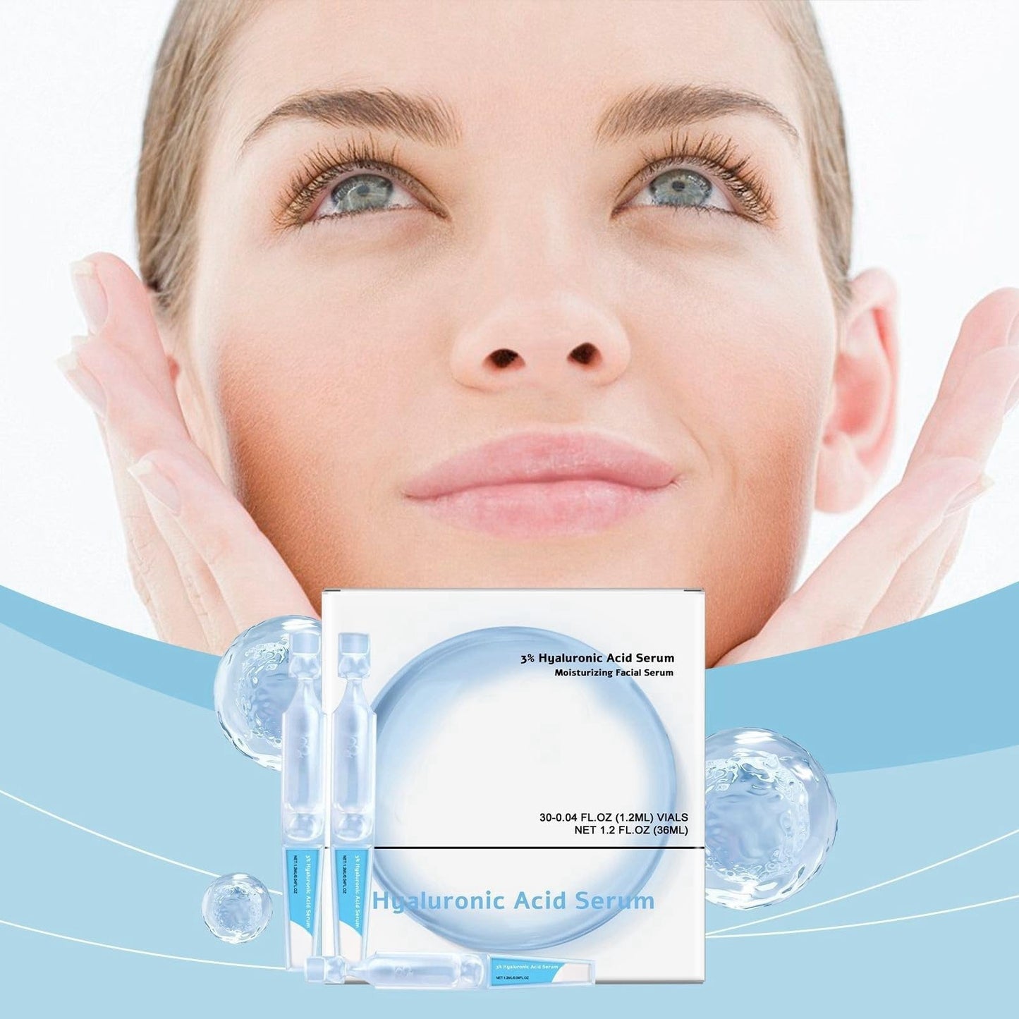 30PCS 3% Hyaluronic Acid Serum Ultra-Hydrating Vials,3% Hyaluronic Acid Tubes,3% Hyaluronic Acid Serum Moisturizing Facial Serum,Hyaluronic Serum,Anti Aging Serum for Face,Anti Wrinkle Serum for Women