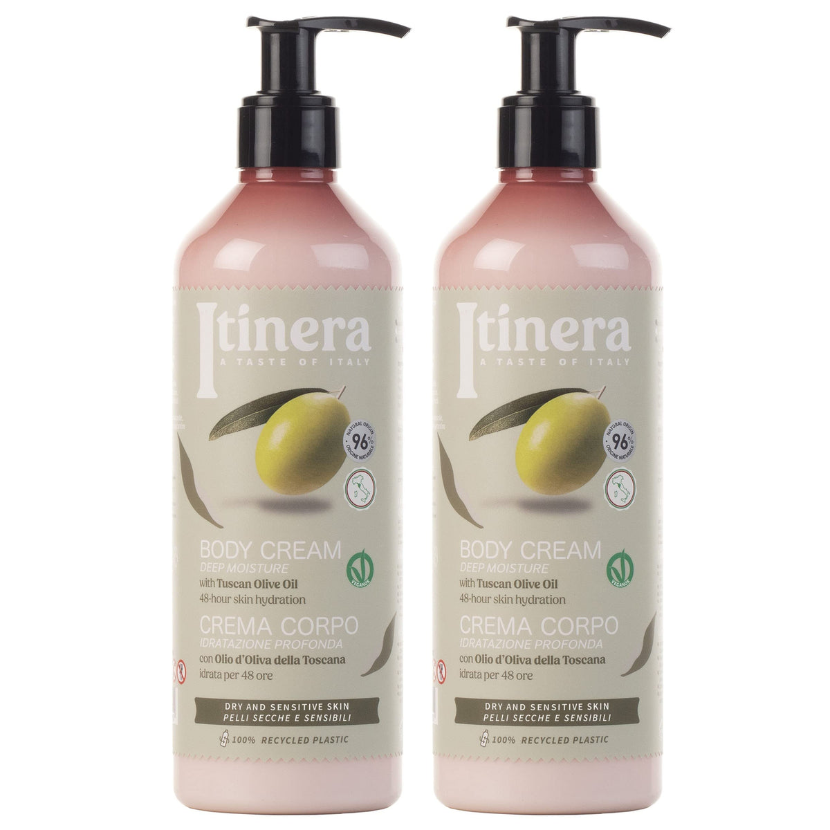 sarcia.eu Itinera Moisturising Body Cream with Tuscan olive oil, 96% natural ingredients 370 ml 1 unit