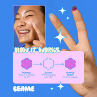 BEAME Under The Spotlight™ UV Skin Detection Stickers - Smart UV Sensing Stickers That Show When To Reapply - Water-Resistant & UV Protection Stickers - Skin-Safe, Vegan & Cruelty-Free - 36-pack, 12mm