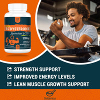 Solavica Beta Ecdysterone Supplement 1200mg Per Serving (60 Capsules)-1 Month Supply-98% Maximum Purity Ecdysterone for Endurance & Muscle Growth (60 Count (Pack of 2))