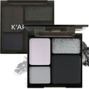 HAORQEE Black Eyeshadow Palette, Smokey Silver Glitter Gothic Eye Shadows Make Up Palettes White Grey Matte Long Lasting 4 Colors Eye Shadow Pallets for Women Girls Halloween Goth Christmas Gifts