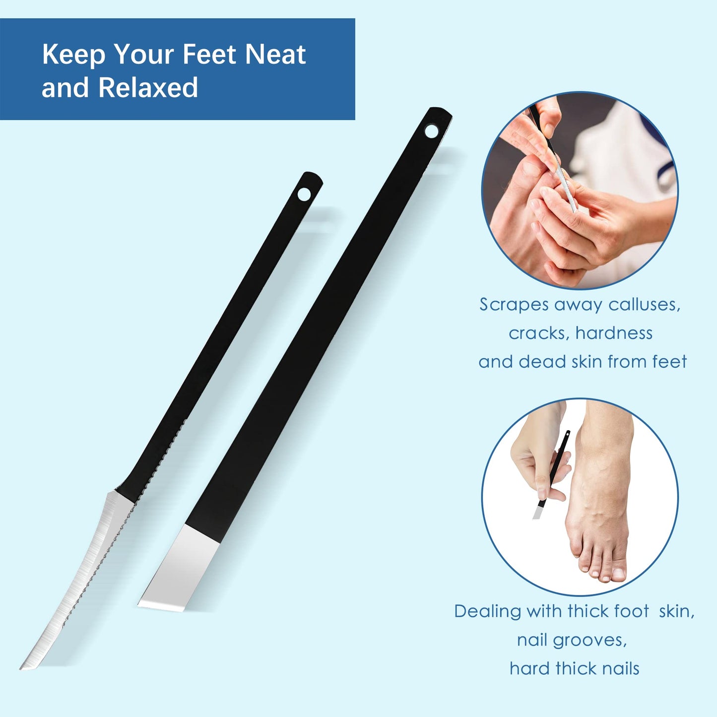 HEYMKGO 9 in 1 Professional Toenail Clippers for Thick or Ingrown Nails, Heavy Duty Podiatry Tools for Men and Women