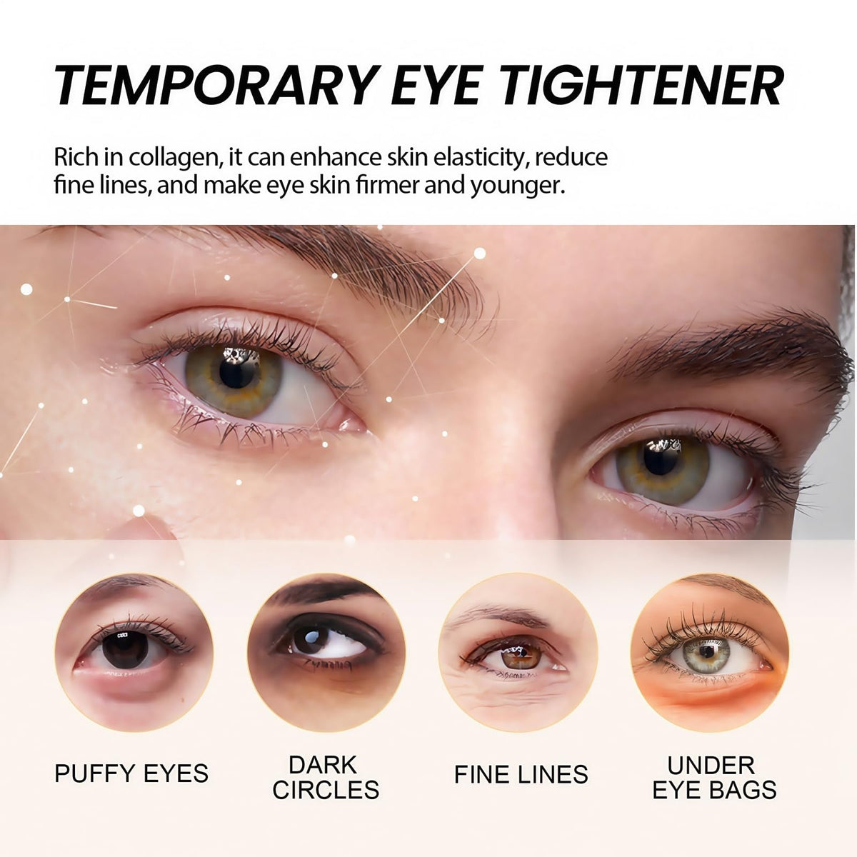 Yujinpu Instant Eye Temporary Eye Tightener,Instant Firm Eye Cream,Tightening Eye Cream Anti Aging,Ey/e Care Lotion for Tightening Ey/e Bags,E/ye Tighten/ing Cream In/stant,Temporary E/ye Tightener