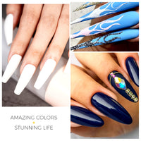 BURANO Poly Extension Gel Nail Kit, 6 Colors Nail Poly Nails Builder Gel Set for Beginner & Professional Using, Poly Nail Gel Kits DIY Starter Kit Nail Art Gift (Blue)