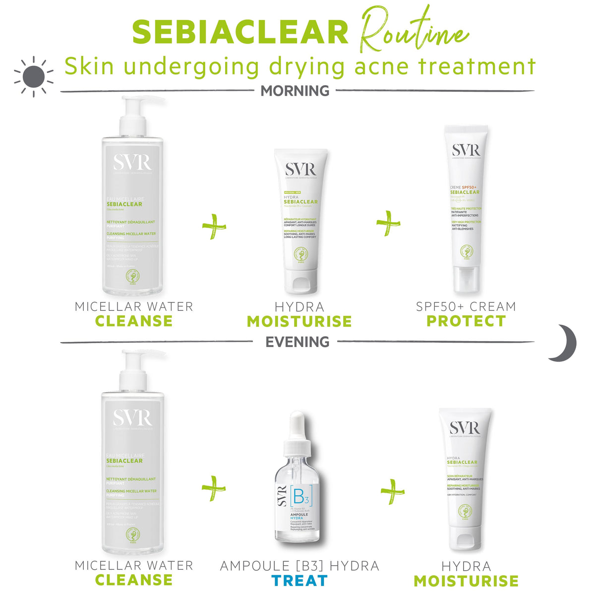 SVR SEBIACLEAR HYDRA - Face Moisturiser for Oily & Acne-Prone Skin – Non-Comedogenic Cream with Niacinamide & Omega Ceramides – Soothing 48hr Hydration – Acne Treatment Skincare, 40ml
