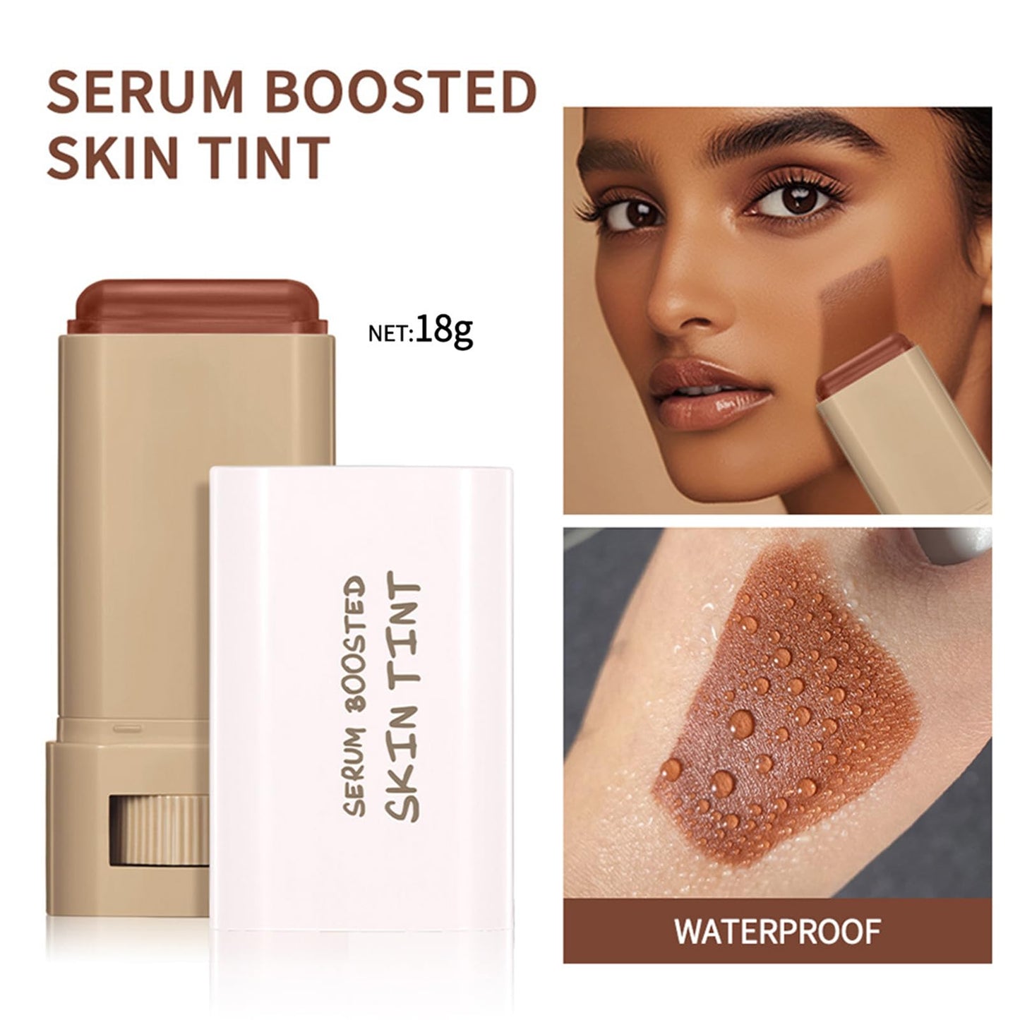 Tinted Moisturizer Stick - Beauty Balm Serum Boosted Skin Tint Concealer - Solid Serum for Boost Skin Tint - Hydrating Full Coverage Concealer - Multiuse Essence Stick