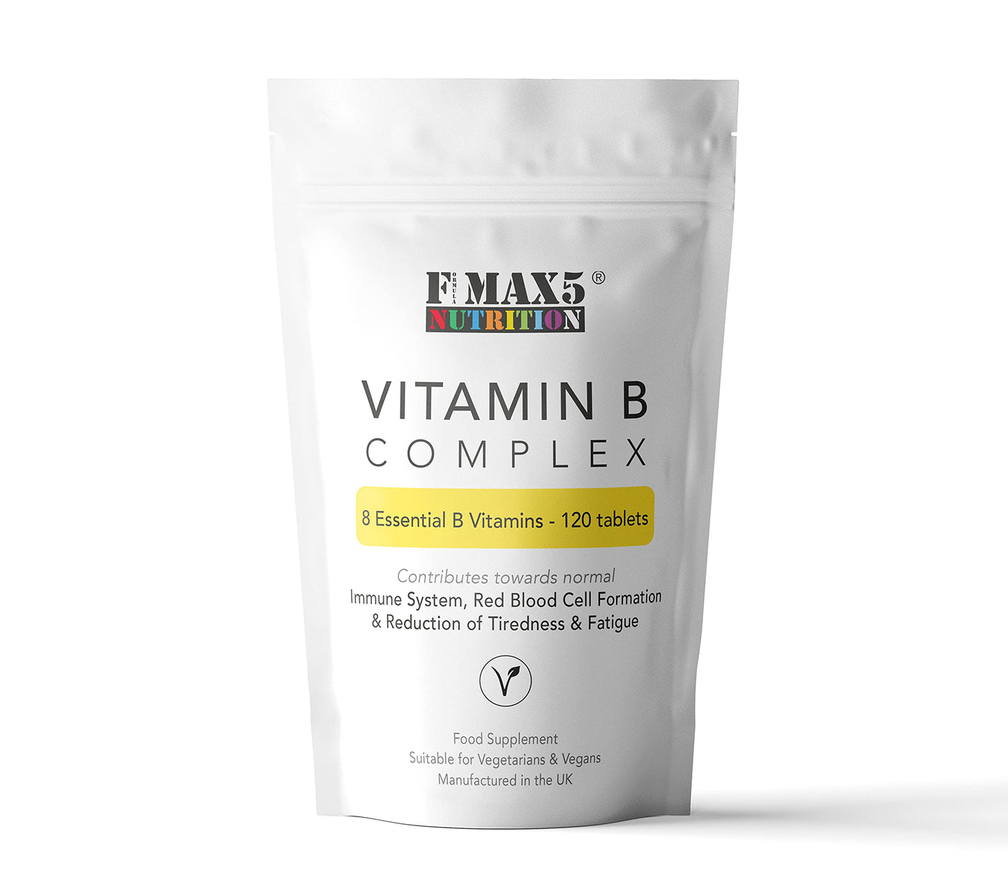 formula max5 nutrition Vitamin B Complex 120 Tablets (4 Month Supply) - Contains All Eight B Vitamins in 1 Tablet, Vitamins B1, B2, B3, B5, B6, B12, Biotin & Folic Acid by Fmax5 Supplements
