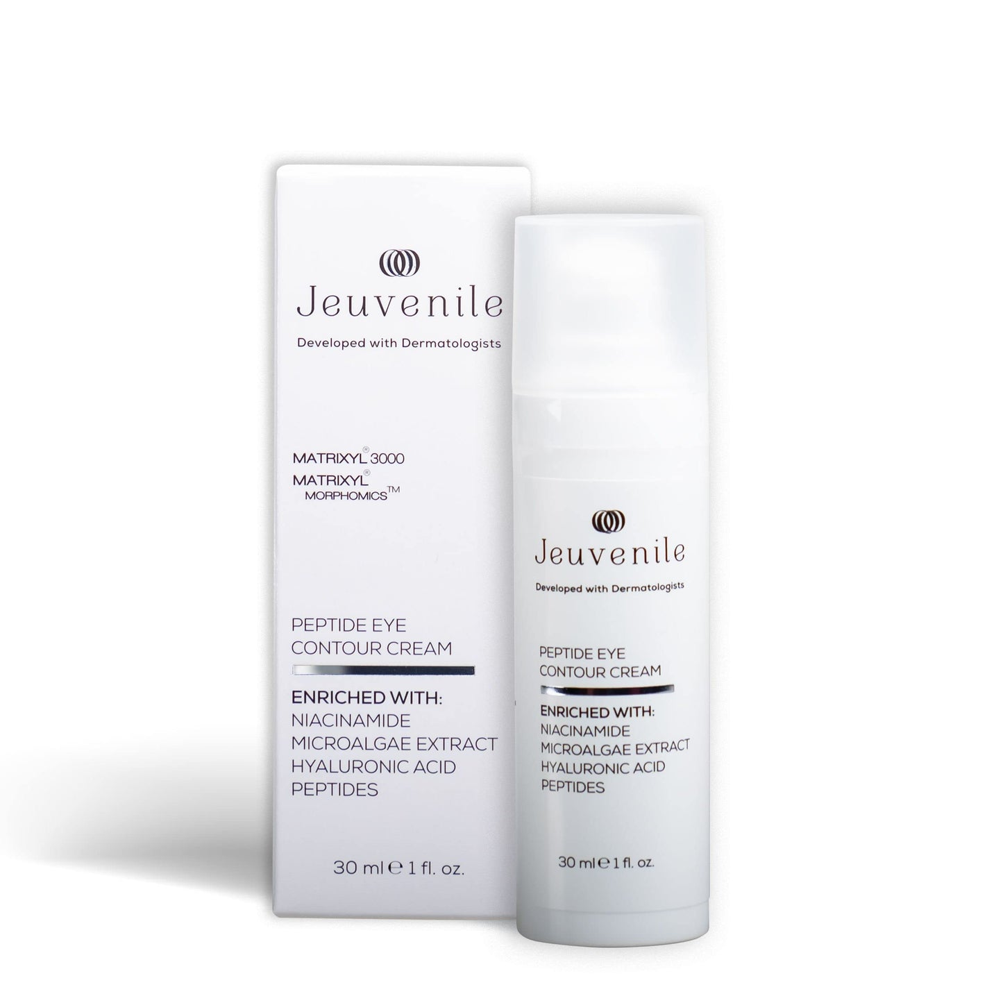 Jeuvenile Peptide Eye Contour Cream, Reduces Dark Circles, Puffiness, and Wrinkles for Youthful, Radiant Skin, Niacinamide, Panthenol, Sodium Hyaluronate, and Antioxidants, for All Skin Types, 30ml