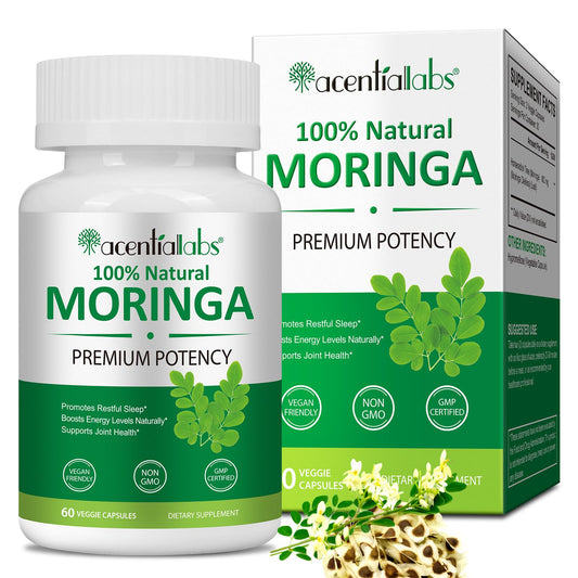 FSLHCY Moringa Capsules 800mg, Rich Moringa Powder Supports Energy, Joint & Immunity & Gut Health, Overall Vitality, Pure Vegan Extract Non-GMO (60pcs)
