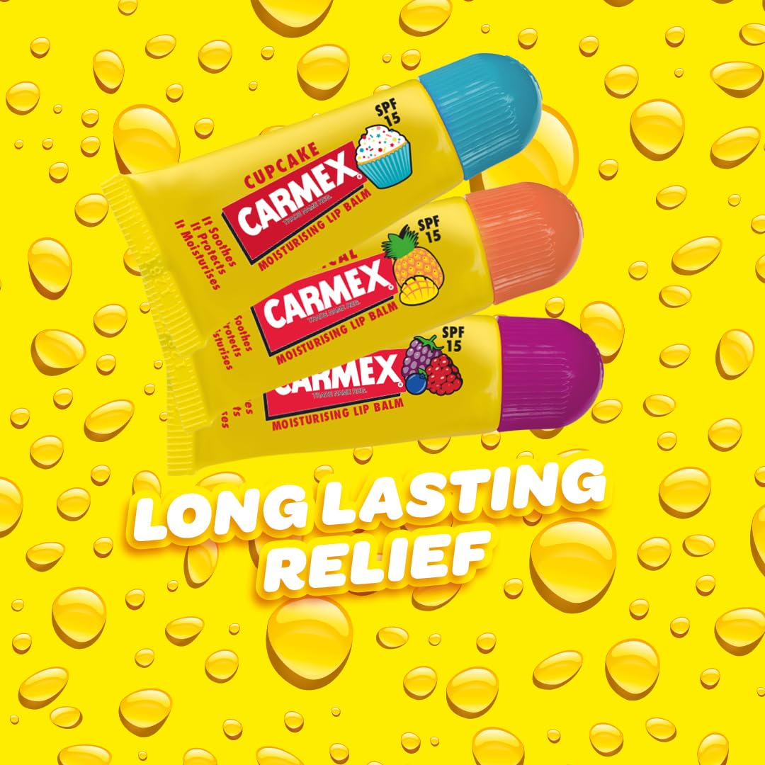 Carmex Minis Scented Lip Balms (Pack of 3 x 5 g each) – Soft, Protected Lips with SPF 15