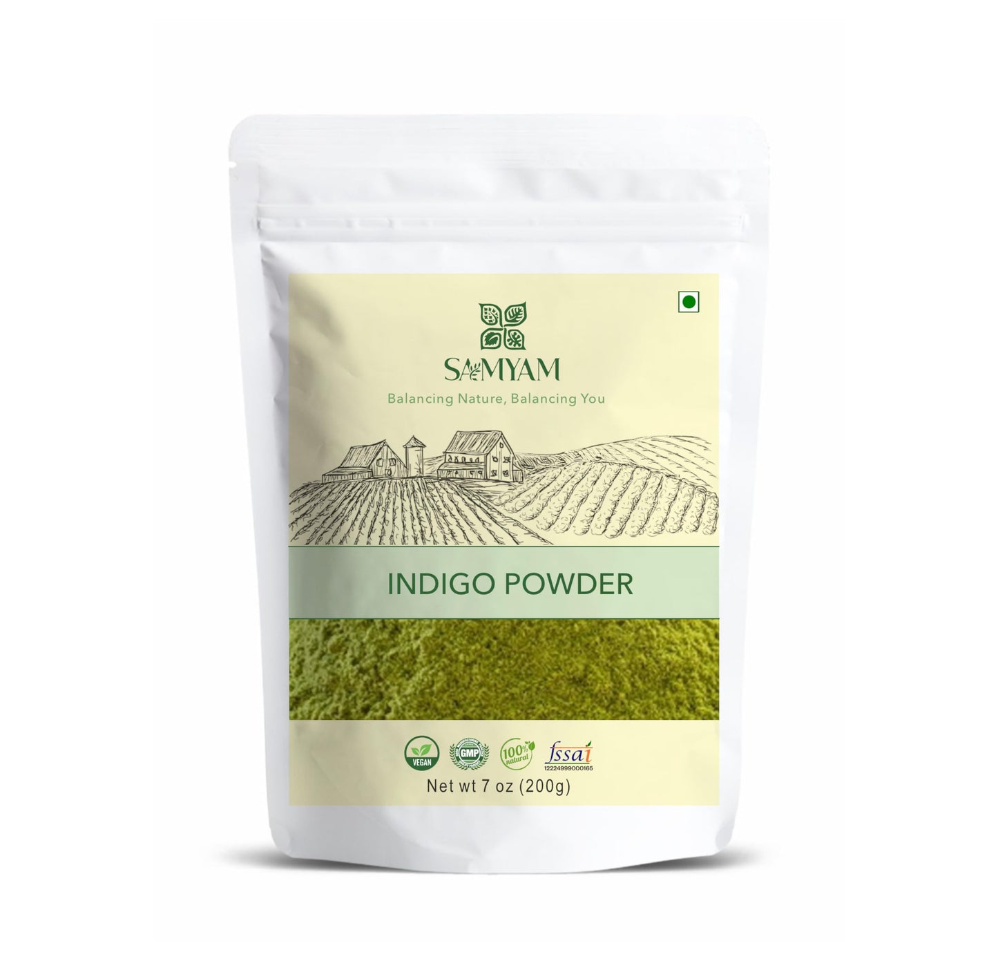 SAMYAM Natural Indigo Powder - 200g Pack | Natural Hair Dye, Chemical and PPD Free