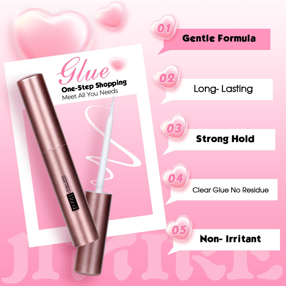 JIMIRE Cat Eye Lashes with Eyelash Glue Russian Strip D Curl Lashes Wispy 6D Volume False Eyelashes with Lash Glue Thick Crossed Soft Fake Eyelashes Fluffy 7 Pairs Pack