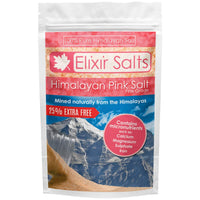 Elixir Gardens Elixir Salts - Organic Himalayan Pink Salt, Fine Grade Supplied in re-sealable Stand up pouch (250g + 63g Free)…