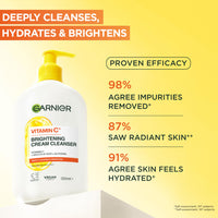 Garnier Vitamin C* Brightening Cream Cleanser, Removes Make-up, 250ml