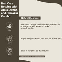 minature Combo Of Amla Powder Aritha & Shikakahi (Pack Of 3) | For Natural Beautiful Hair | Hair Pack for Hair, Conditioning, Smooth, and Shinny, and all types of Hair | 100 Each (100g*3)