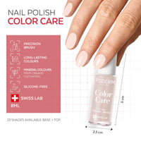 PODERM Nail Care Polish with Tea Tree - Powder Pink | Swiss Lab - 8ML | Enriched with Tea Tree, Silicon & Biotin | Purifies, Clarifies & Nourishes Yellow Nails | Created by a Podiatrist