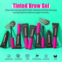 bayfree Thickening Eyebrow, Waterproof Tinted Brow Glue Eyebrow Gel, Wearable Eyebrow Glue for 16h, Brunette