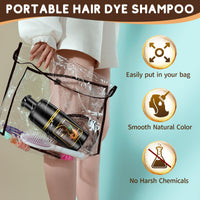 IIIMEIDU Black Hair dye Shampoo 3 in 1, Natural Hair Color Shampoo for Gray Hair, Herbal Hair Dye Shampoo for Women and Men 100% Grey Hair Coverage,350ml (Dark brown)