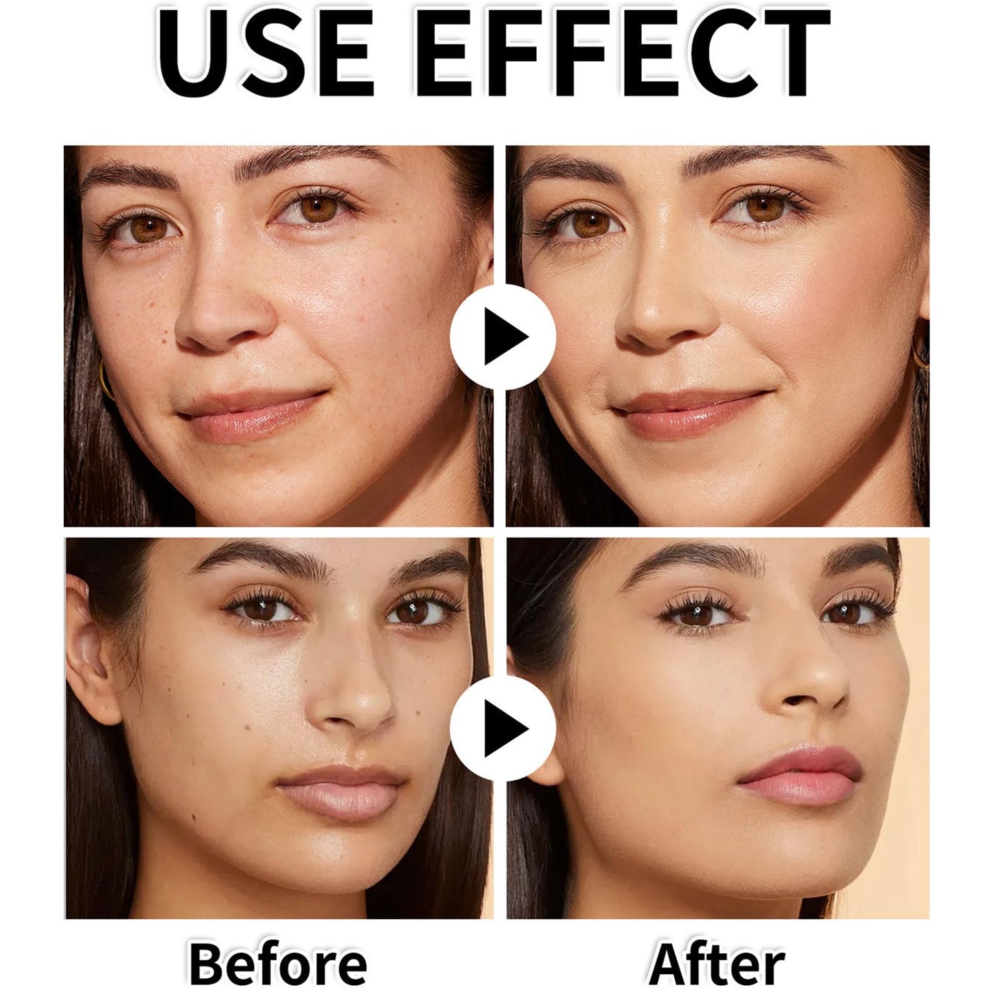 HERBENJOY 4-in-1 Foundation Colour Changing Liquid Foundation with Brush,SPF50 Sunscreen Serum Concealer Cover Moisturizing all Skin Tone Color Matching Foundation