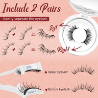 Magnetic-Lashes with Applicator, Higu clace Magnetic-Eyelashes No Glue or Eyeliner Needed, 1 Pair Reusable Magnetic Eye Lashes Kit Natural Look, Eyelashes Magnetic Easy to Wear and Remove(STYLE F)