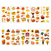 YAAVAAW Autumn Thanksgiving Temporary Tattoos for Boys,Girls,Kids,10 Sheets Kids Tattoos Fall Harvest Pumpkin Turkey Tattoo Stickers for Children's Stick on Tattoos Autumn Thanksgiving Theme Party Bag Filler