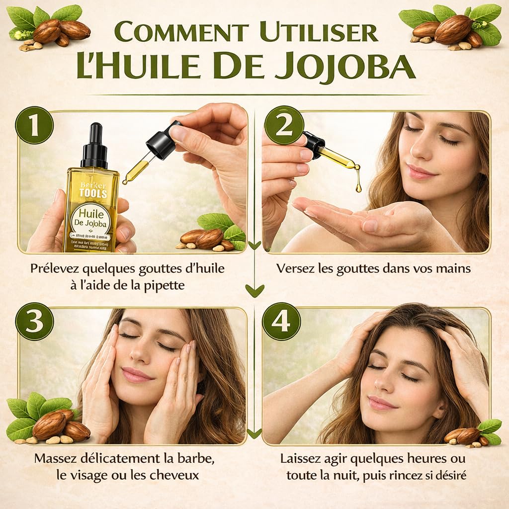 BARBER TOOLS Jojoba Oil | 100% Pure, Natural & Cold Pressed | Face, Body, Hair, Beard, Nails | (80 ml)