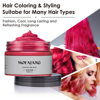 Red Hair Colour Wax, 120g Temporary Coloured Hair Paint Wax, Easy Washable Colour Change One Time Hair Dye for Kids Women Men, Suitable For Party Cosplay Halloween