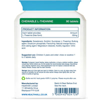 Health4All Kids L-Theanine 50mg 90 Chewable Tablets 3 Months Supply, Supports Focus, Attention & Concentration in Children, Orange Flavour Sugar-Free L-Theanine Supplement | Made in UK (not Gummies)