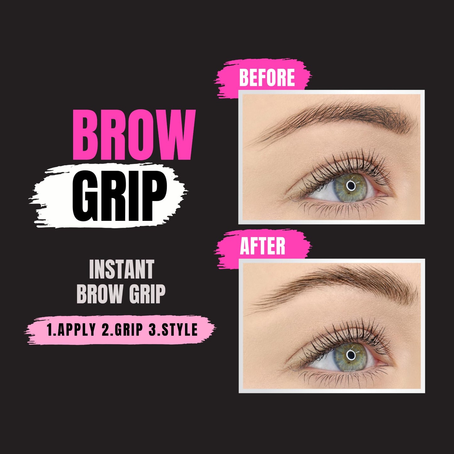 W7 Brow Grip - Instant Gel Fixer - Clear Strong Hold Formula For Eyebrow Makeup