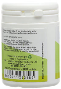 Bio Nutrition Zinc Gluconate - 15mg Zinc - Antioxidant Mineral - 100 vegi-tabs