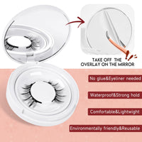 Magnetic-Eyelashes Natural Look, Higu clace Magnetic-Lashes Kit with Applicator, 1 Pair Reusable Lashes Magnetic Easy to Wear and Remove Wispy Eyelashes Magnetic No Glue or Eyeliner Needed(STYLE M)