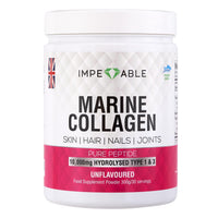Impeccable IMPECCABLE Marine Collagen Powder - Hydrolysed Collagen Peptides 10,000 mg. Skin, Hair, Nails & Joint Support - Unflavoured, Easy-Mix Collagen Supplement for Women & Men. 300 g / 30 Servings.